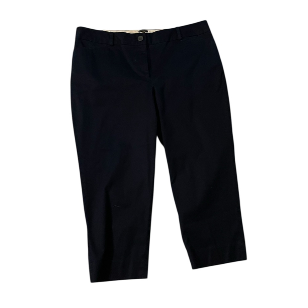 Talbots Perfect Crop Dress Pants Navy Women’s 14 Petite Stretch Ankle